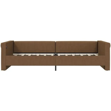 Letto Singolo Con Materasso Moderno Dormeuse USB Marrone In Tessuto 90x200 Cm ITD27156 7 Letto Singolo Con Materasso Moderno Dormeuse USB Marrone In Tessuto 90x200 Cm ITD27156 - immagine 5