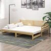 Letto Matrimoniale Moderno Struttura Letto Dormeuse Estraibile In Legno Massello Di Pino 2x(90x200) Cm ITD49089 -Cameretta Per Bambini 99873421 1