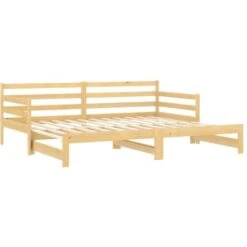 Letto Matrimoniale Moderno Struttura Letto Dormeuse Estraibile In Legno Massello Di Pino 2x(90x200) Cm ITD49089 -Cameretta Per Bambini 99873421 4