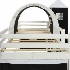 Letto Matrimoniale Moderno Letto A Castello Struttura Letto Per Bambini Scivolo E Scala In Pino 97x208cm ITD11793 -Cameretta Per Bambini 99880003 3