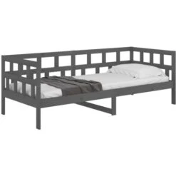 Letto Singolo Moderno Struttura Letto Dormeuse In Legno Massello Di Pino Grigio 90x200 Cm ITD28104 -Cameretta Per Bambini 99880399 5