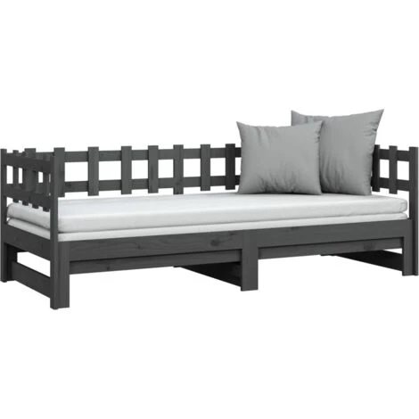 Letto Matrimoniale Moderno Struttura Letto Dormeuse Estraibile Grigia 2x(80x200) Cm Legno Massello Di Pino ITD70352 7 Letto Matrimoniale Moderno Struttura Letto Dormeuse Estraibile Grigia 2x(80x200) Cm Legno Massello Di Pino ITD70352 - immagine 5