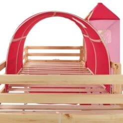 Letto Matrimoniale Moderno Letto A Castello Struttura Letto Per Bambini Scivolo E Scala In Pino 208x230 Cm ITD94598 -Cameretta Per Bambini 99883371 3