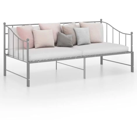 Telaio Divano Letto Estraibile Letto Singolo Moderno Struttura Letto Grigio In Metallo 90x200 Cm ITD49969 3 Telaio Divano Letto Estraibile Letto Singolo Moderno Struttura Letto Grigio In Metallo 90x200 Cm ITD49969
