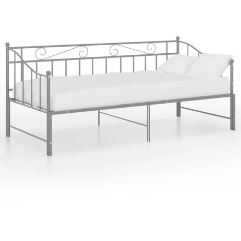 Telaio Divano Letto Estraibile Letto Singolo Moderno Struttura Letto Grigio In Metallo 90x200 Cm ITD49969 4 Telaio Divano Letto Estraibile Letto Singolo Moderno Struttura Letto Grigio In Metallo 90x200 Cm ITD49969 - immagine 2